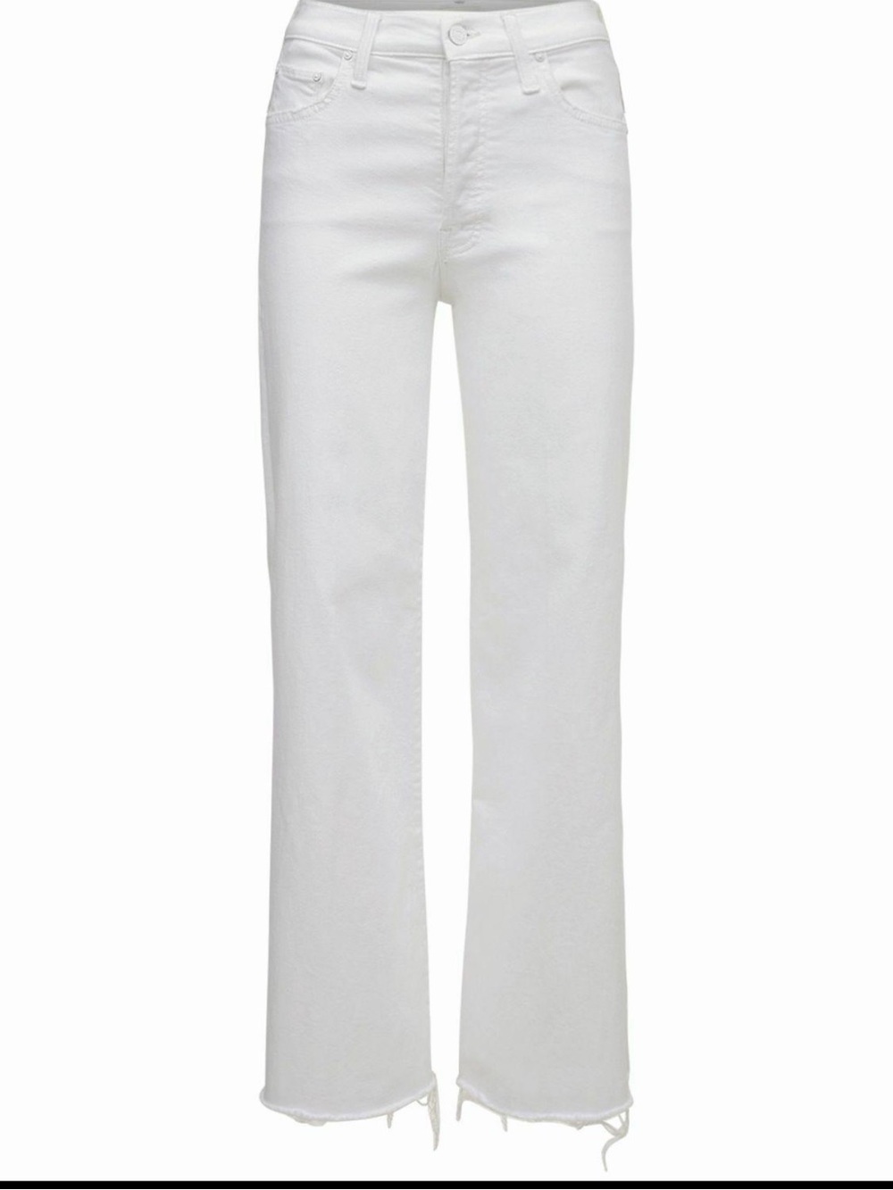 MOTHER The Roller Fray White Wide Leg Jeans Size 29 Fairest Of Them All